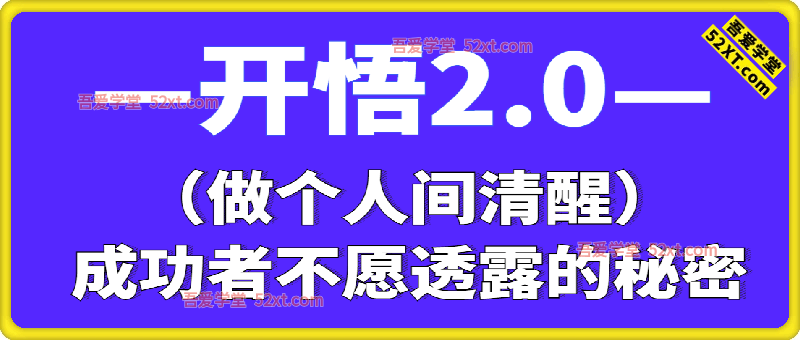 开悟2.0，做人间清醒，成功者不愿透露的秘密