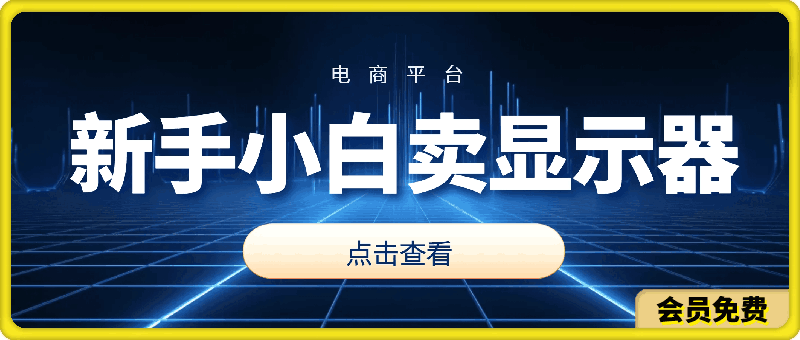 新手小白如何做到在电商平台卖显示器，最新赚钱教学干货分享