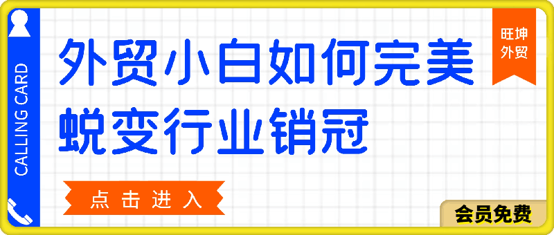 外贸小白如何完美蜕变行业销冠线上课程