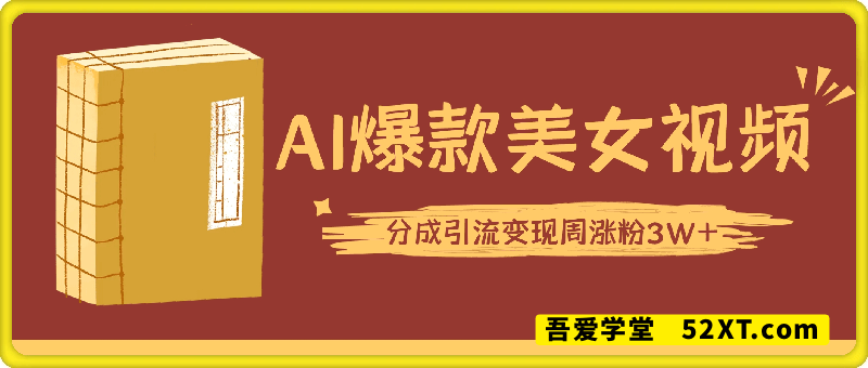 ai生成爆款美女短视频，分成引流变现，周涨粉3W+，稳定变现+实战教程