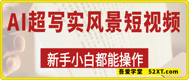 AI超写实风景短视频，月入1w，新手小白都能操作