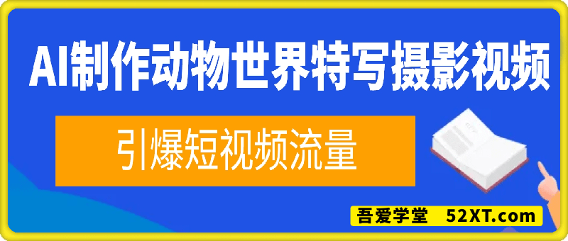 AI制作动物世界特写摄影视频+引爆短视频流量+单日变现多张