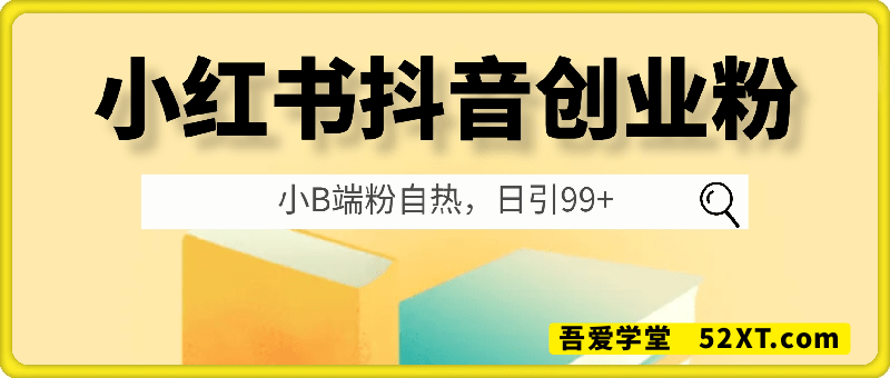 小红书抖音创业粉，小B端粉自热，日引99+的一个玩法【揭秘】