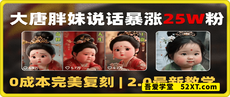 AI大唐胖贵妃说话2.0，40条视频暴涨40w粉，附独家变现攻略