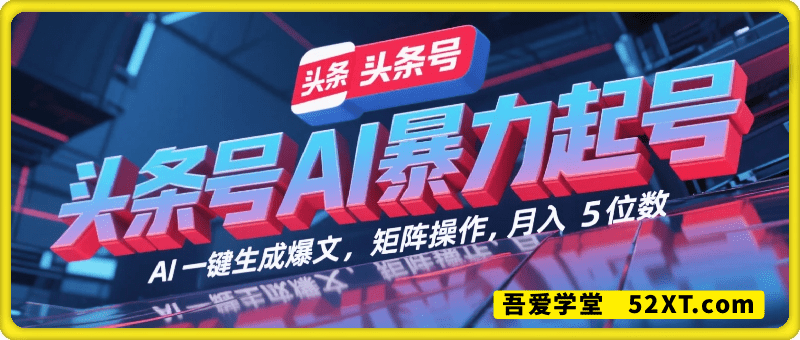 今日头条新玩法，AI一键生成爆文，矩阵操作，月入5位数