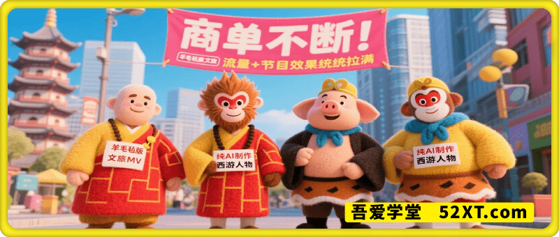 纯AI制作西游人物羊毛毡版文旅MV，流量+节目效果统统拉满