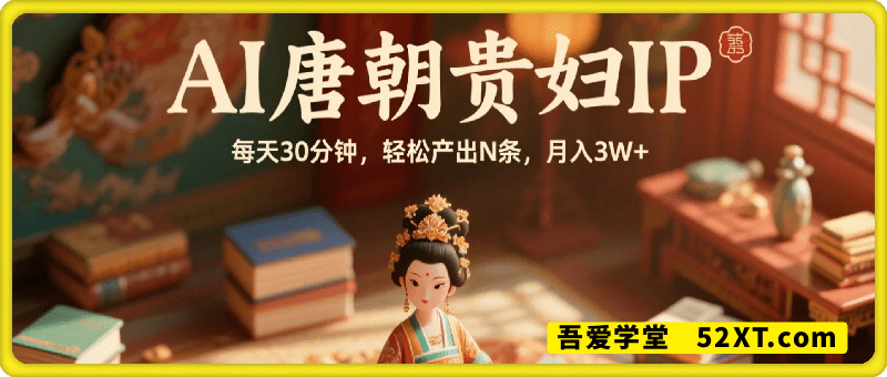 AI轻松制作唐朝贵妇IP，每天30分钟，轻松产出N条，月入3W+