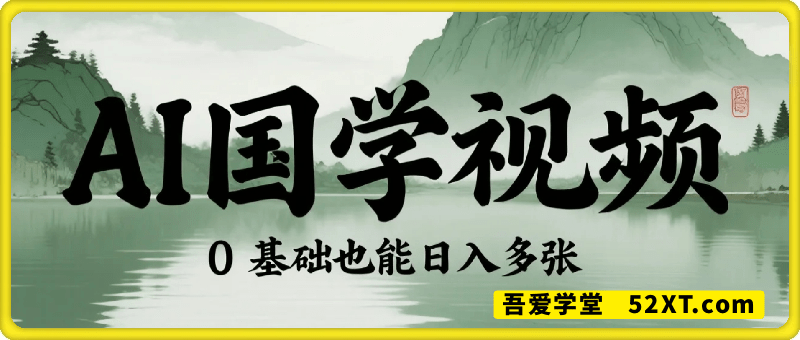AI做国学视频，流量暴涨 ，0 基础也能日入多张