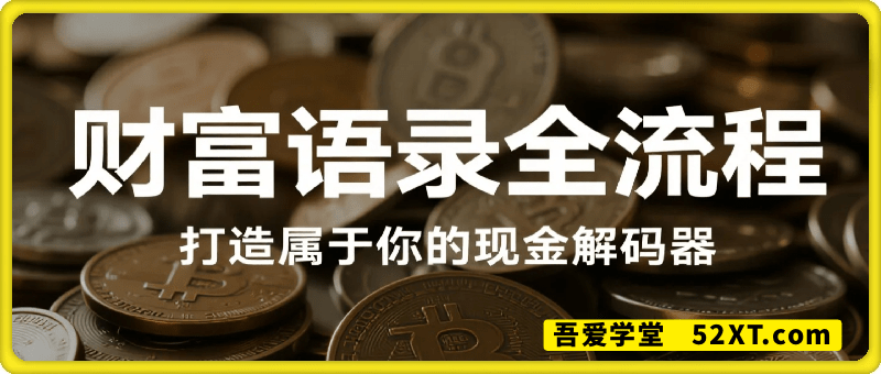 财富语录全流程，打造属于你的现金解码器