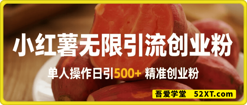 小红书无限引流创业粉，单人操作日引500+精准创业粉
