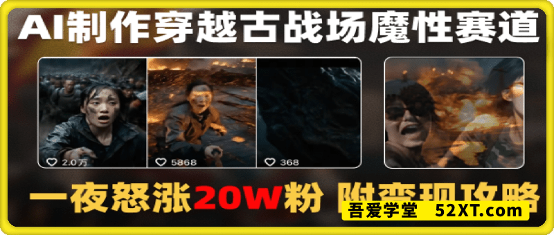 AI制作穿越古战场视频一夜涨粉20W保姆级教学(附AI变现指南)
