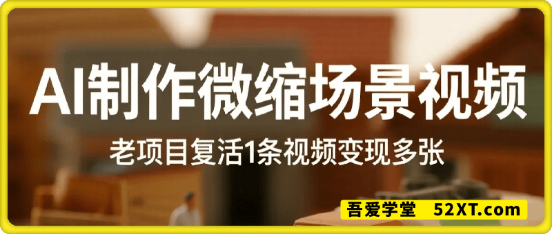 利用AI制作微缩场景视频老项目复活，1条视频变现多张