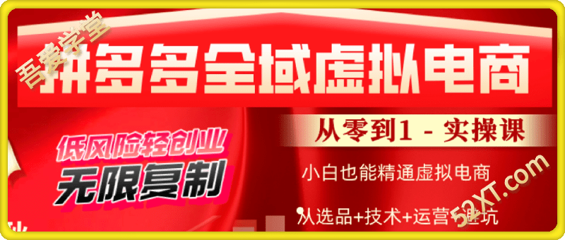 拼多多全域虚拟电商从0到1实操课