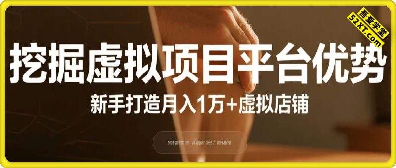 挖掘虚拟项目平台优势 新手打造月入1万+虚拟店铺