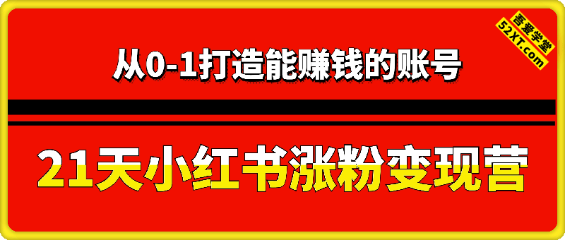 21天小红书涨粉变现营