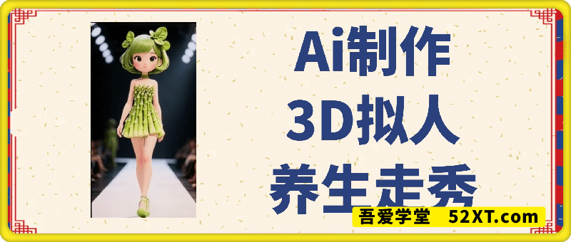 Ai制作3D拟人养生走秀，快速起千粉万粉号