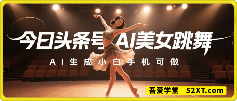 今日头条号AI美女跳舞，3天1000+，AI生成小白手机可做【附指令工具】