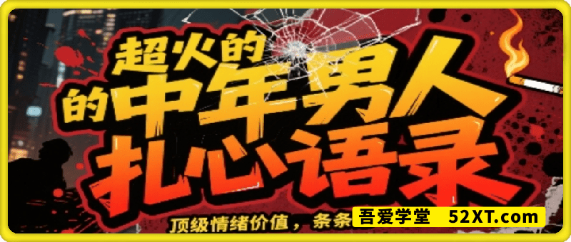 超火的中年男人扎心语录，顶级情绪价值，条条爆，AI操作简单