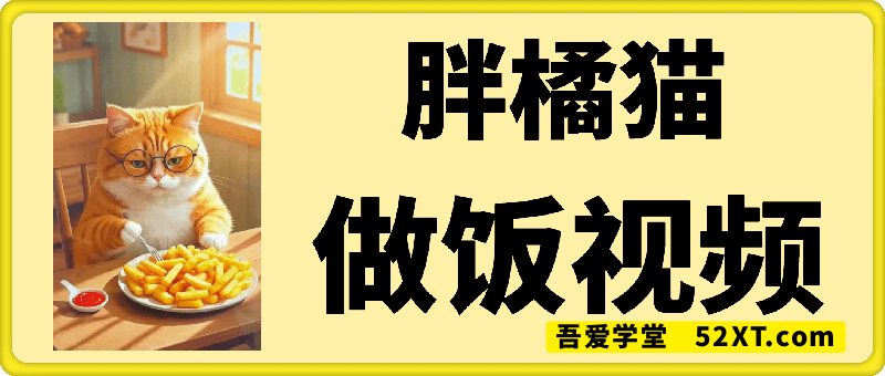 AI胖橘猫做饭视频，快速起千粉万粉号
