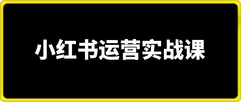 小红书运营实战课，从零到一玩賺小红书
