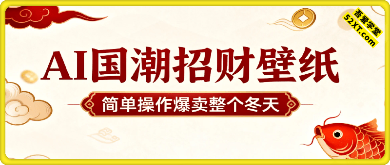 AI+国潮+招财+壁纸，每天三分钟，爆卖一整个冬天