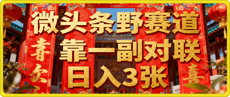 微头条野赛道，靠一副对联日入3张？我这操作太野，平台都拦不住！