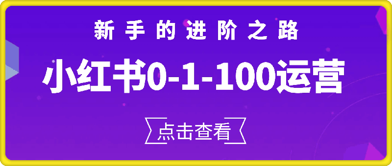 新手的小红书0-1-100进阶运营课