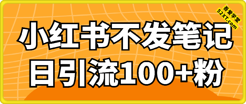 引流系列课：小红书不发笔记日引流100+粉