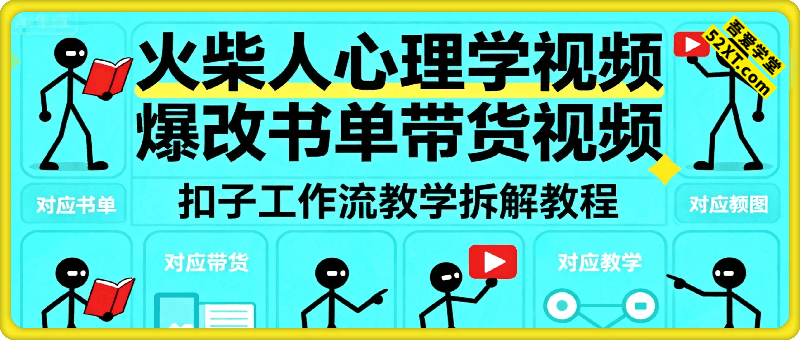 火柴人心理学视频爆改书单带货视频，扣子工作流教学拆解教程