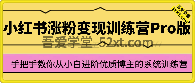 120天小红书涨粉变现训练营Pro版