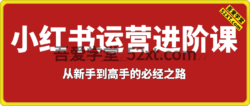 小红书运营进阶课，从新手到高手的必经之路