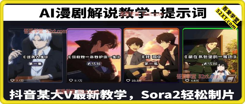 抖音某大佬AI漫剧解说教学，包含提示词，利用Sora2轻松制片