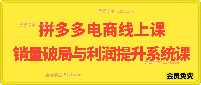 拼多多销量破局与利润提升系统课