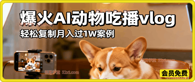 AI动物吃播vlog爆火：新手0门槛，轻松复制月入过1W案例！
