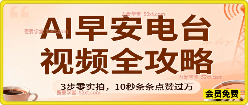 AI早安电台视频全攻略：3步零实拍，10秒条条点赞过万