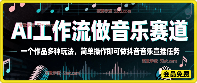 AI工作流做音乐赛道，无需剪辑，一键导出作品发布，一个作品多种玩法，简单操作即可做抖音音乐宣推任务