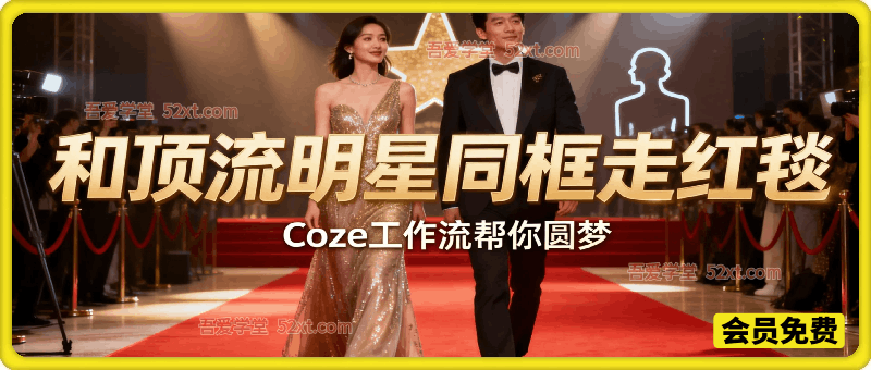 和顶流明星同框走红毯？这个Coze工作流直接圆梦，2026保姆级教程杀疯B站