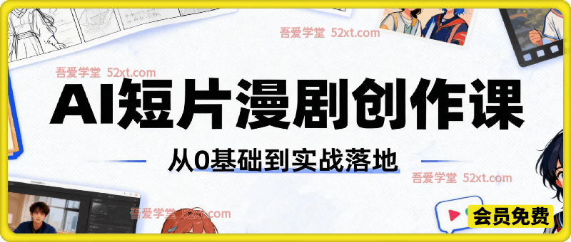 AI短片漫剧创作课，从0基础到实战落地