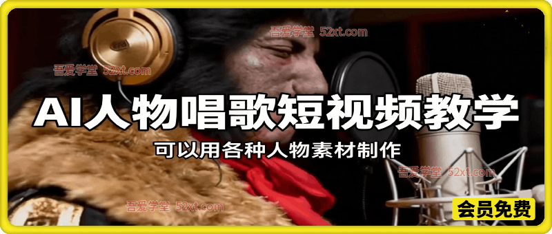 AI人物唱歌短视频教学，可以用各种人物素材制作，涨粉嘎嘎香