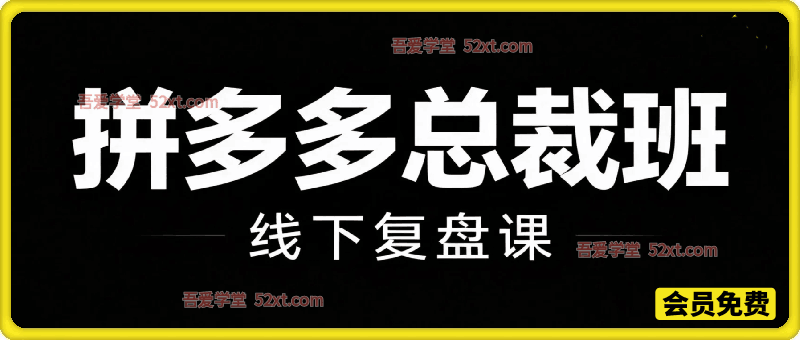 拼多多总裁班线下复盘课12月-1月