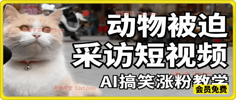 动物被迫采访短视频，AI搞笑涨粉教学
