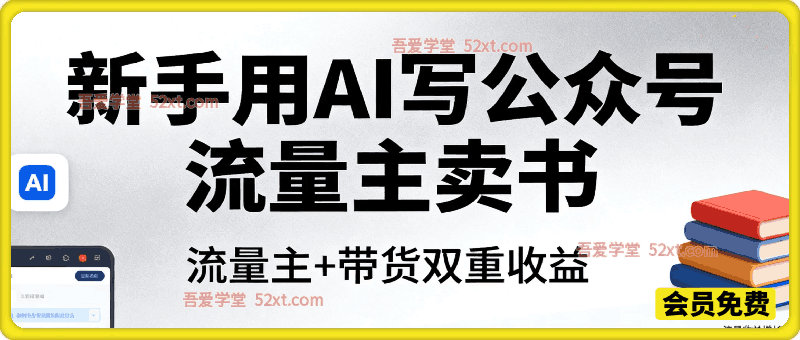 流量主+带货双重收益；别再卷短视频卖书了，新手用AI写公众号流量主卖书才是正确的打开方式