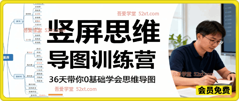 竖屏思维导图训练营，36天带你0基础学会思维导图