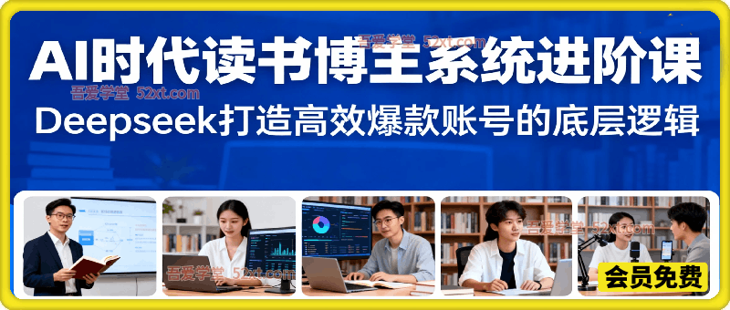 AI时代读书博主系统进阶课，Deepseek打造高效爆款账号的底层逻辑