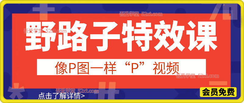 视频特效付费课：像P图一样“P”视频，手把手带你整出百万爆款绝活儿
