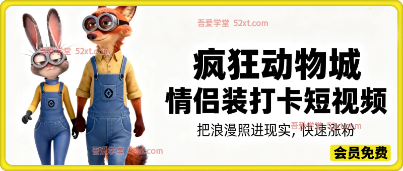 疯狂动物城 情侣装打卡短视频，把浪漫照进现实，快速涨粉