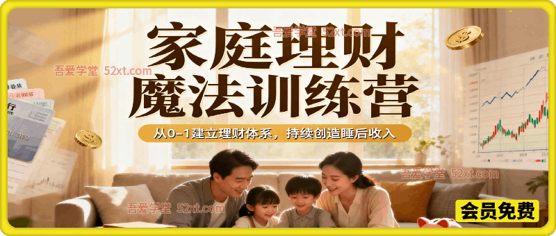 家庭理财魔法训练营，从0-1建立理财体系，持续创造睡后收入