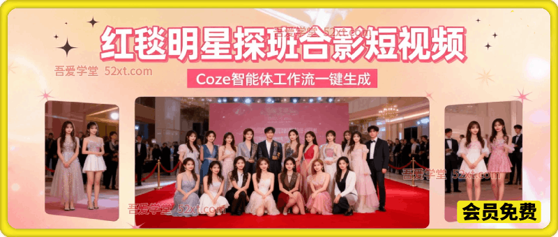 Coze智能体工作流一键生成“红毯明星探班合影“短视频，全流程保姆级教学