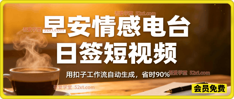 【Coze工作流搭建实操教程】早安情感电台日签视频还在手动做？用扣子工作流自动生成，省时90%