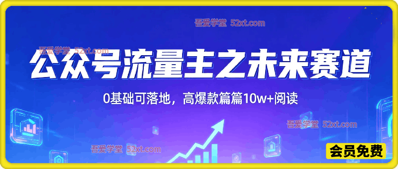 公众号流量主之未来赛道，高爆款篇篇10w+阅读